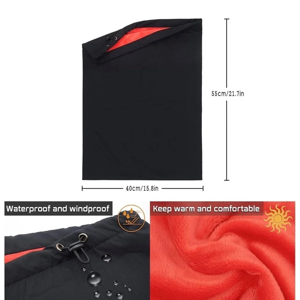 CoolChange Black Red Fleece Lined‎ Waterproof Hooded Neck Gaiter Scarf Balaclava